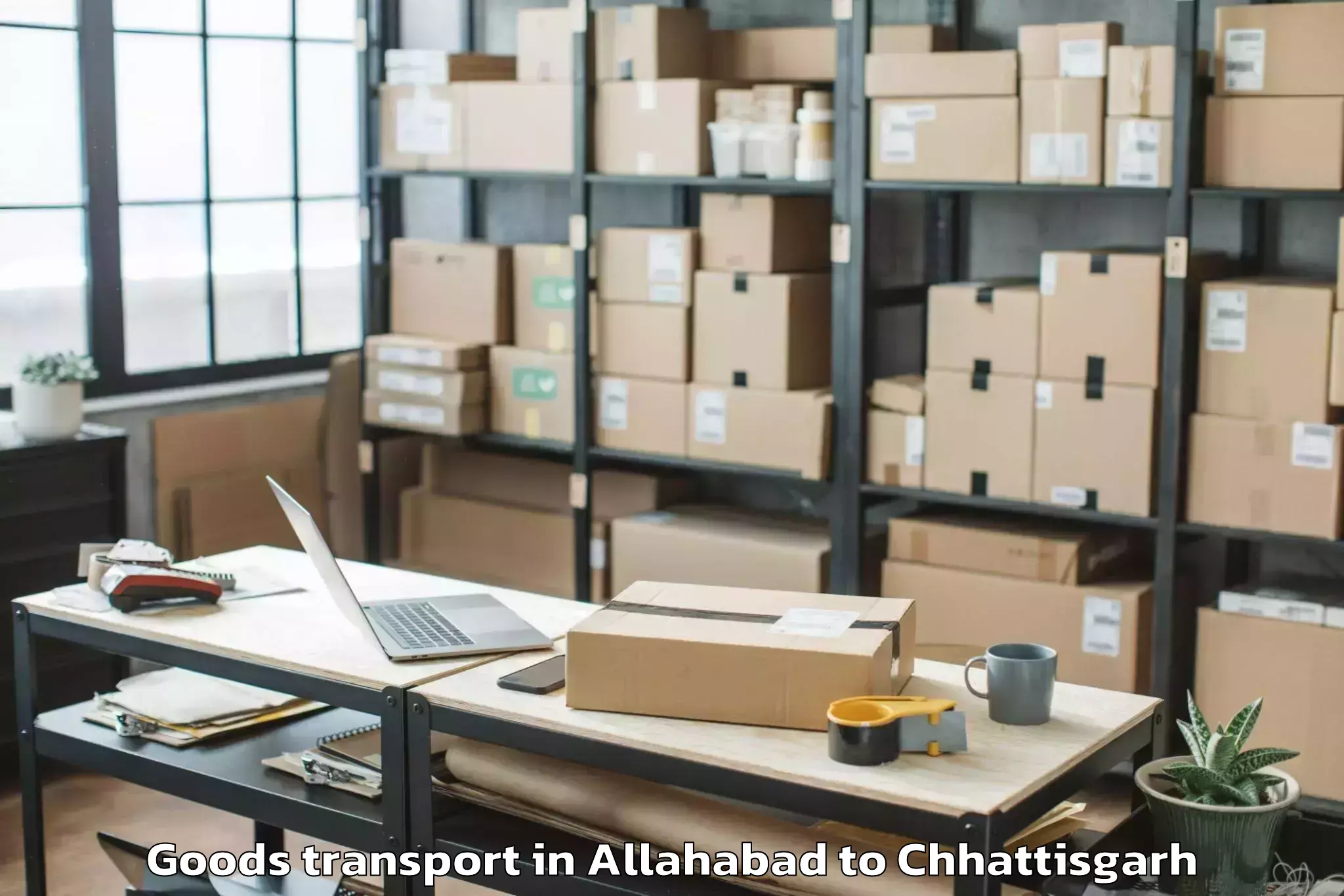 Trusted Allahabad to Op Jindal University Raigarh Goods Transport